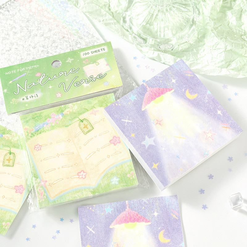 คลังสินค้าพร้อม 100 ชิ้น/หนังสือมูลค่าสูง ins Dream Note สมุดบันทึกบันทึกนักเรียน DIY วัสดุกระดาษสมุดบันทึกนักเรียนข้อความสติกเกอร์โน้ต