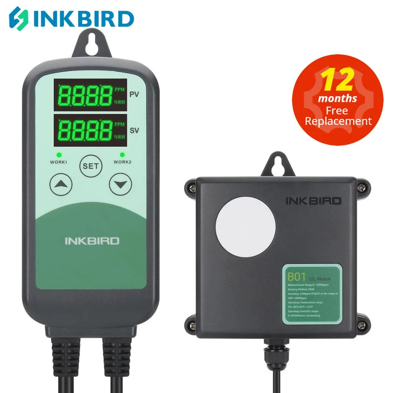 INKBIRD ICC-500T Digital CO2 Controller โปรแกรม CO2 Controller & Monitor สําหรับการเกษตรปศุสัตว์ Ind