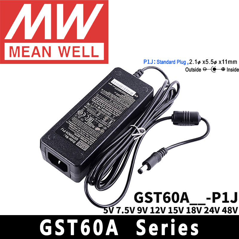 Mean Well GST60A05-P1J/GST60A09-P1J/GST60A12-P1J/GST60A15-P1J/GST60A18-P1J60A1J24P1J/A60P1J/A60A60P1
