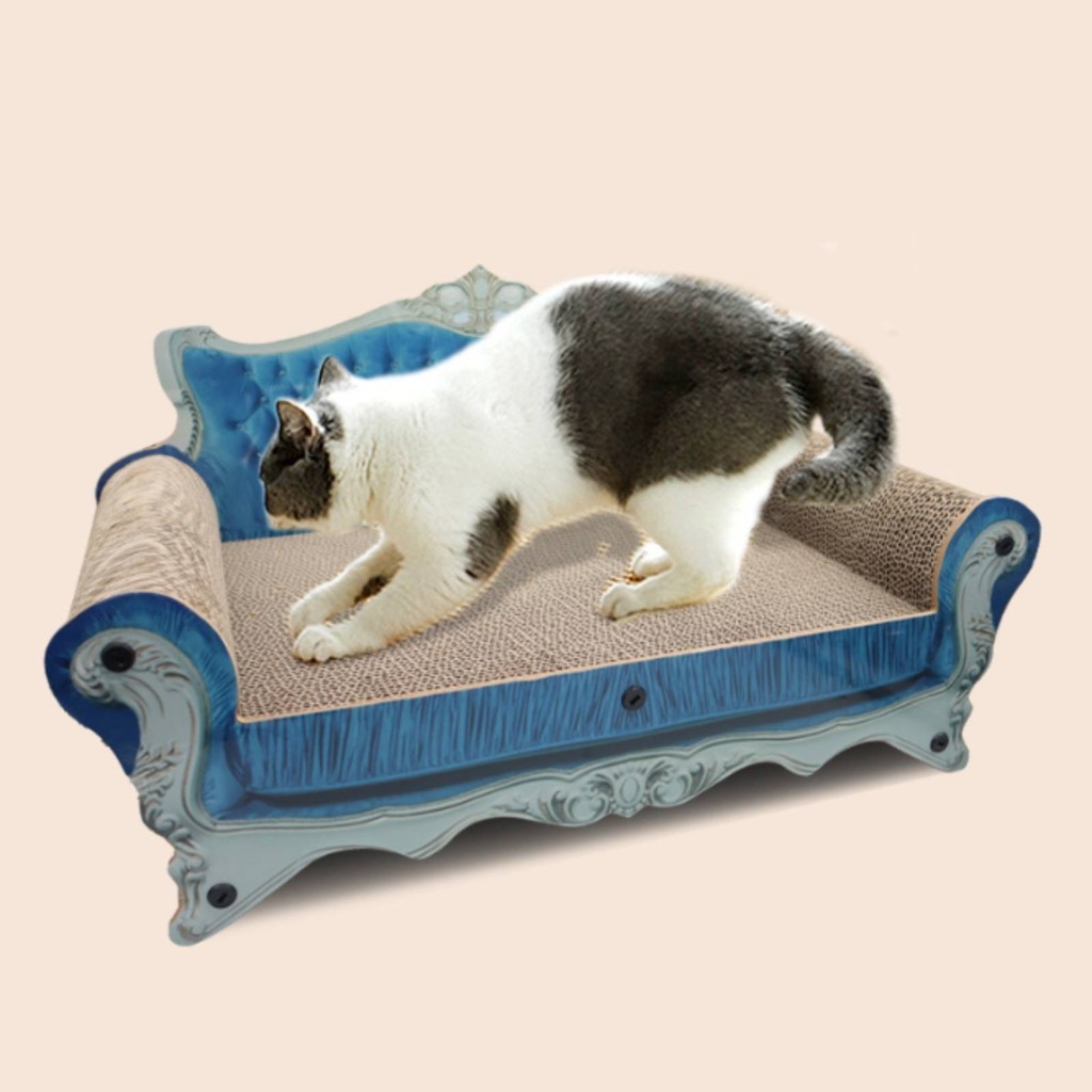 Cat Scratcher เตียงโซฟา Tufted ดูโซฟาสไตล์ Cat Scratcher Scratching Lounge ในร่มประกอบง่าย