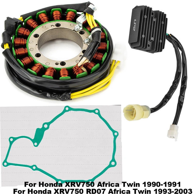 FW รถจักรยานยนต์Regulator Rectifier Stator COILปะเก็นสําหรับHonda XRV750 Africa Twin 1990-1991 XRV 7
