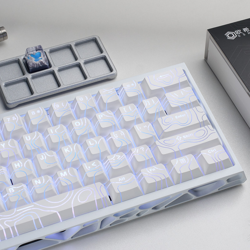 คีย์แคป คีย์แคปใส keycap ฯลฯ High Line 5.0 Keycap PBT Light โปร่งแสงคีย์บอร์ดหมวก 87/98 Little Bee m