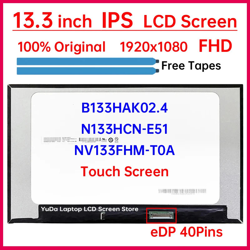 13.3 "แล็ปท็อปหน้าจอสัมผัส LCD NV133FHM-T0A B133HAK02.4 N133HCN-E51 สําหรับ HP EliteBook 830 G7 G8 จ