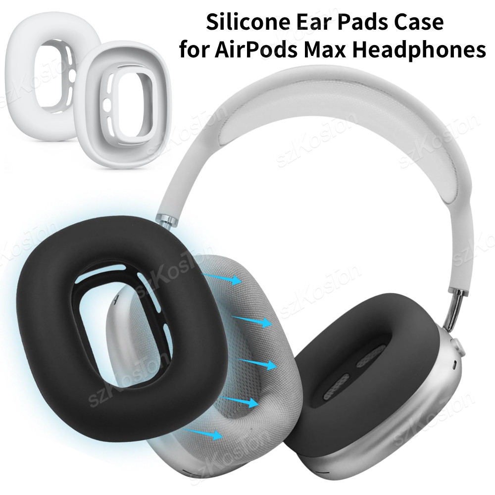 แผ่นรองหูฟังสําหรับ AirPods Max หูฟัง Sweatproof ล้างทําความสะอาดได้ซิลิโคนนุ่ม Earpad Protector สํา