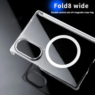 เคสโทรศัพท์สําหรับ Samsung Galaxy Z พับ 8 กว้าง Fold8 พับ 8 พับพิเศษ 7 Fold7 5G บานพับแม่เหล็กโปร่งใสป้องกันรอยขีดข่วน UV Hard ฝาครอบ