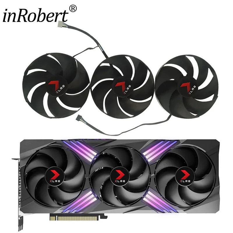 *ร​TX4070Ti RTX4080 RTX4090 พัดลมการ์ดสําหรับ PNY GeForce RTX 4070 Ti 4080 4090 XLR8 กราฟิกการ์ดพัดล