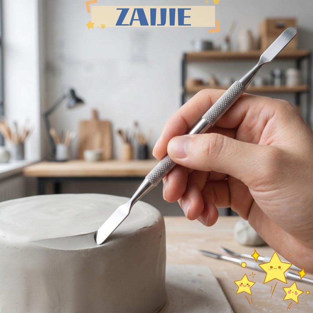 ZAIJIE ชุดแกะสลักขี้ผึ้ง 12 ชิ้น, สแตนเลส 12 ชิ้นเครื่องมือแกะสลักดิน, ชุดเครื่องมือดินโพลิเมอร์ครบชุด Clay Sculpting