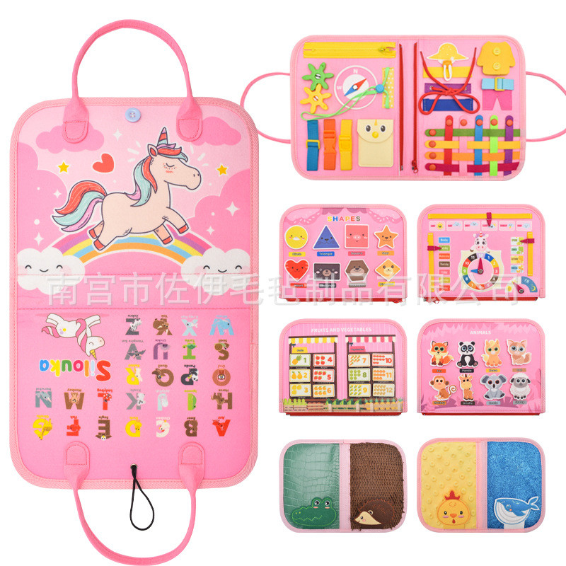 Felt Early Education board กระดานการเรียนรู้การศึกษา Montessori Felt Busy BOARD Felt Busy Board