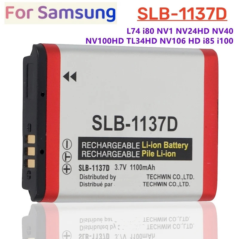 1-2 ชิ้น SLB 1137D SLB-1137D SLB1137D แบตเตอรี่กล้องสําหรับ Samsung NV100HD TL34HD NV106 HD i85 i100