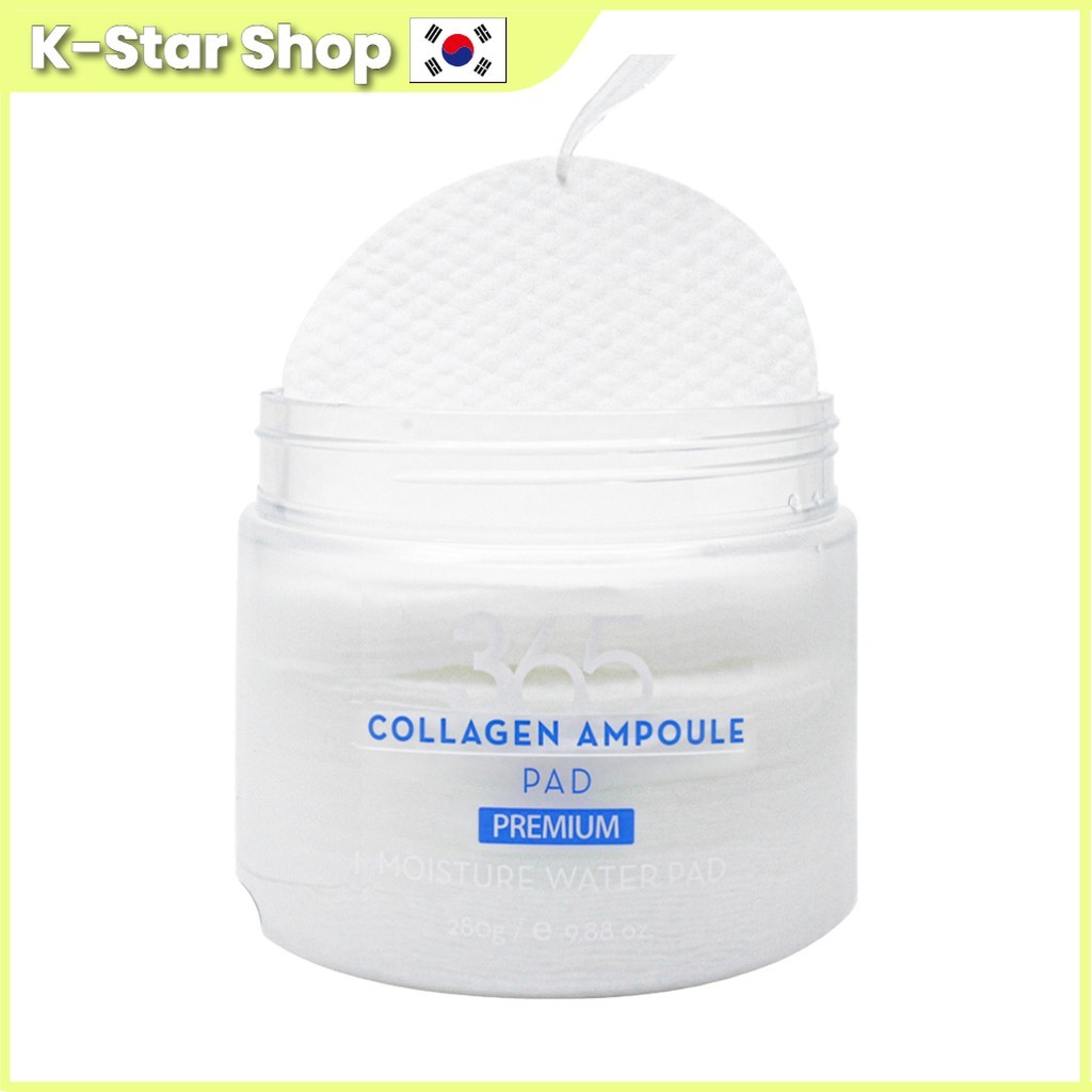 3W CLINIC [คลินิก 3w] 365 Days Collagen Ampoule Pad, 280g, 5pcs / Collagen Pads / Anti-Aging Treatme