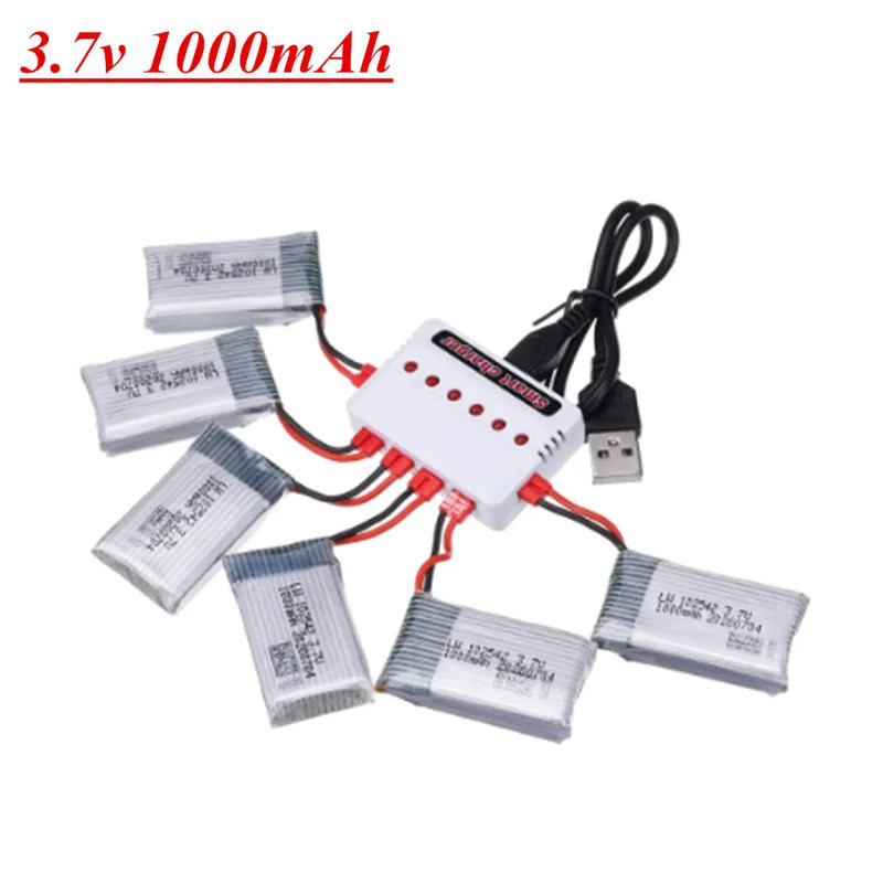 3.7v 1000mah แบตเตอรี่ Lipo + เครื่องชาร์จสําหรับ Syma X5HC X5HW X5UW X5UC RC Quadcopter Drone อะไหล