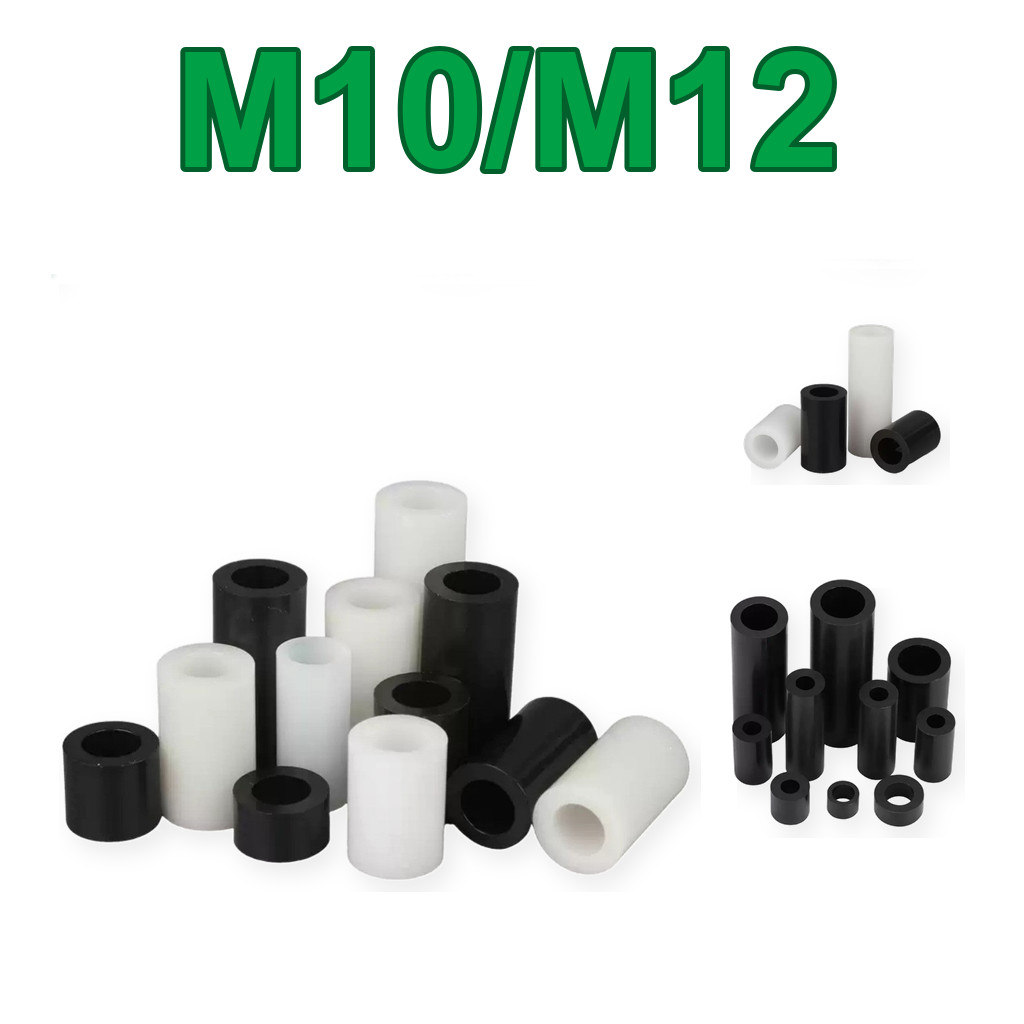 M10/M12 ฉนวนแยกคอลัมน์พลาสติกกระบอก Hollow ผ่านคอลัมน์สนับสนุน Spacer ความสูงคอลัมน์ ABS เครื่องซักผ