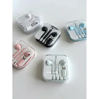 Y2K Trend Star Pattern Wired Earbuds อุปกรณ์เสริมโทรศัพท์น่ารัก In ear อินเทอร์เฟซ Type-C พร้อมรีโมทคอนโทรลลายดาว แบบพกพา น่ารัก และสีสันสดใส