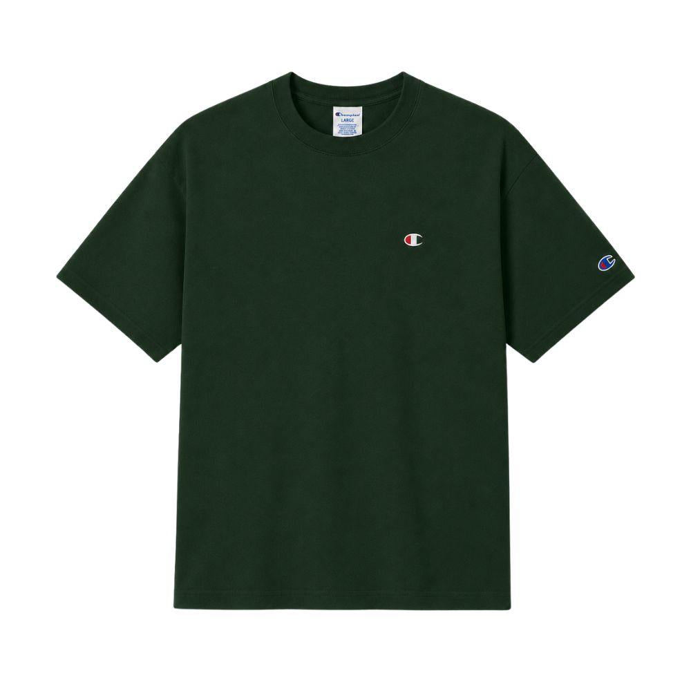 CHAMPION ESSENTIAL SMALL C LOGO Men เสื้อยืดแขนสั้น ทรงพอดีตัวผู้ชาย Regular Fit