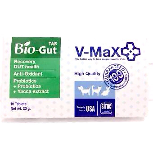🍀ตัวช่วยปรับสมดุลในลำไส้🍀Bio-Gut เหมาะสำหรับสัตว์เลี้ยงทุกวัย ✳️สุนัข แมว หนู กระต่าย✳️(10 เม็ด)Exp.8/2027