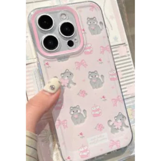 For iPhone 16 เคสใส ปุ่มชุบไฟฟ้าอ่อนป้องกันกล้องกันกระแทก โบว์สีฟ้าน่ารัก เข้ากันได้กับ iPhone 14 13 15 16 11 12 Pro Max