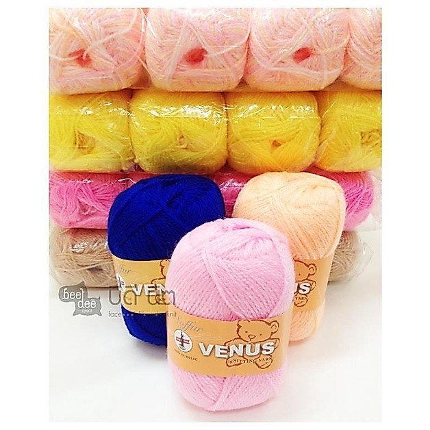 ไหมฟู ตราวีนัส (สั่งขั้นต่ำ2ชิ้น) Venus Soffur เส้นเล็ก ถักเสื้อตุ๊กตา ถักดอกไม้ ถักจานรองแก้ว