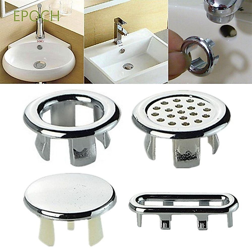 EPOCH Home Sink Round Ring Kitchen Accessories Spare Cover Hollow Overflow Cover Bathroom Ceramic Basin Washing Basin Trim Chrome Hole Cover Silver Plated Sink Basin Cap