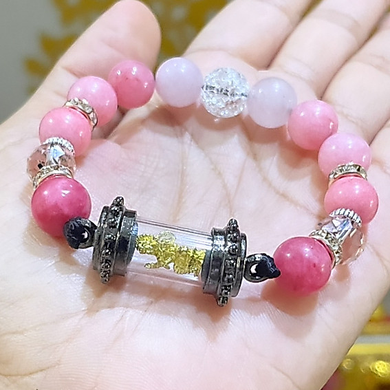 🪷สร้อยข้อมือพระแม่ลักษมี ปางคชลักษมี [ผ่านพิธีแล้ว][ตะกรุดกันน้ำ] เทวีแห่งโชคลาภ ความรัก ค้าขาย การเงิน
