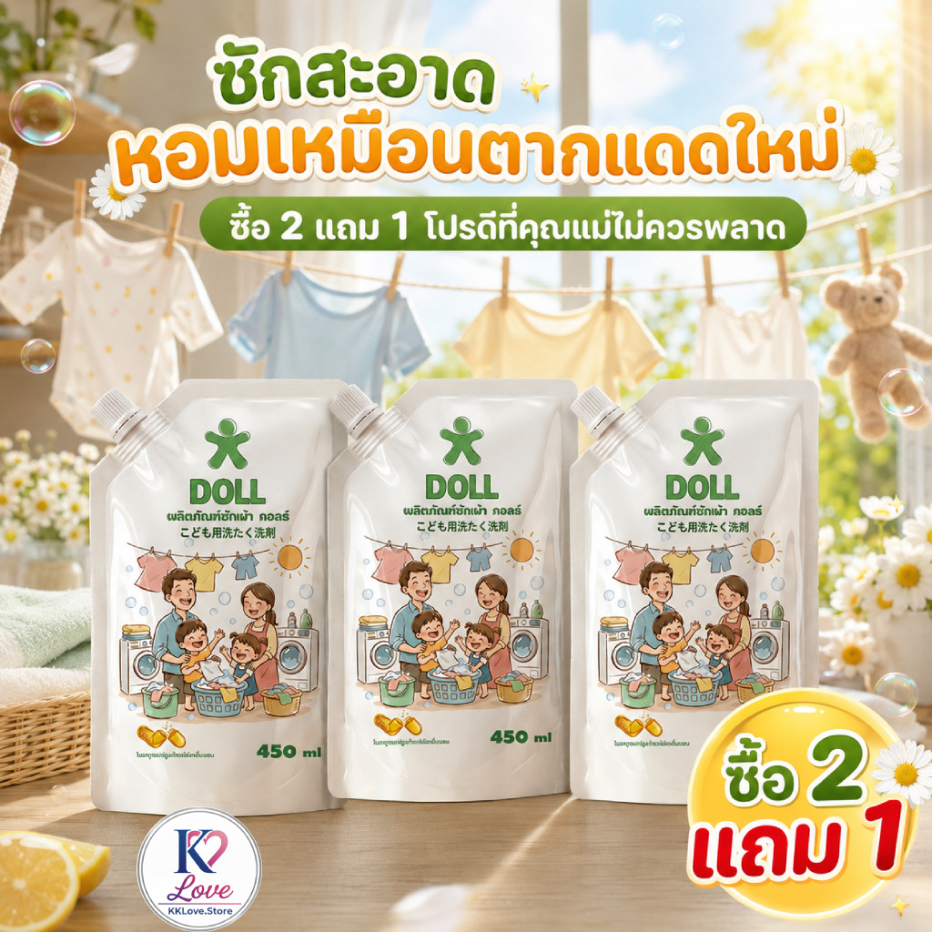 DOLL ซักผ้าเด็ก หอมละมุน อ่อนโยนทุกการซัก