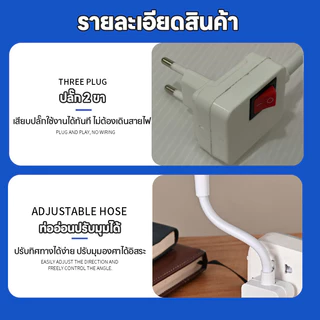 พัดลมซ็อกเก็ต มินิพัดลมเสียบเต้ารับ ปุ่มเดียวเปิดปิด ใช้ห้องนอนโต๊ะทำงาน ติดผนัง 360 องศาปรับ USB-Powered