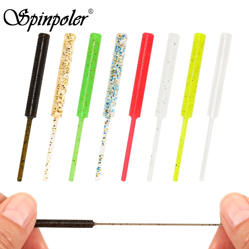 Mini Floating Micro เหยื่อ 20 ชิ้น 1.97in 0.0106 ออนซ์ Ajing หนอนเรืองแสงออกแบบตรงหาง Ribbed Body สํ