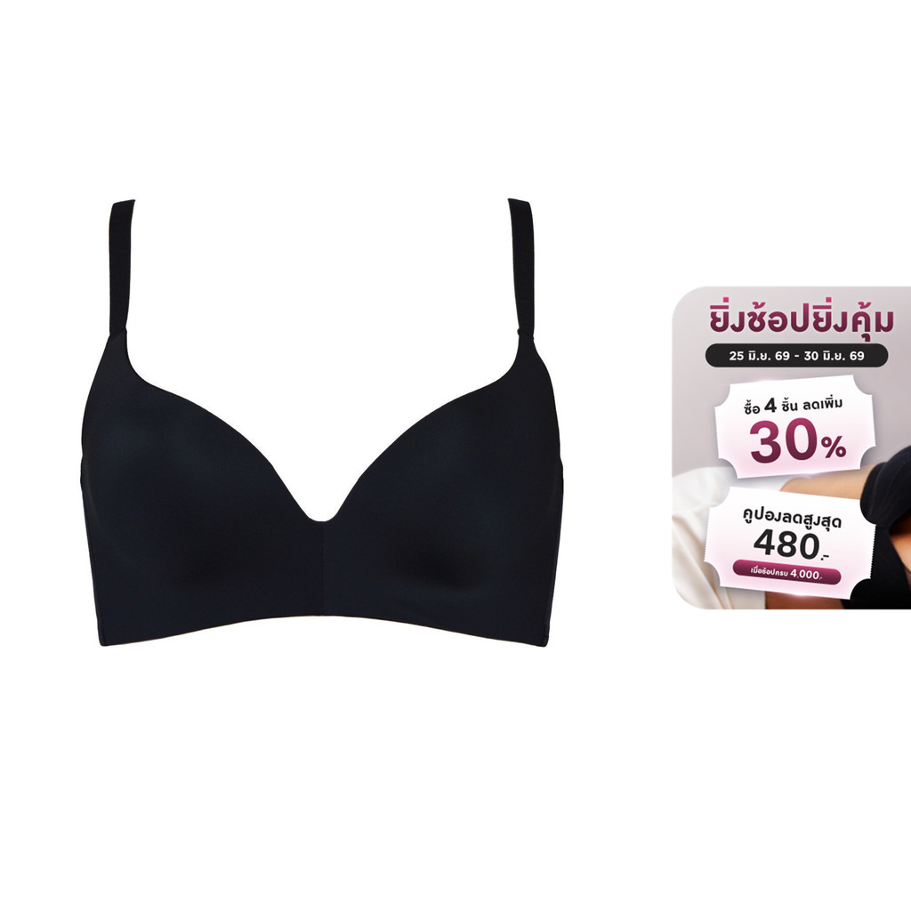 Non-Wired Triumph เสื้อชั้นในไม่มีโครง 3/4คัพ รุ่น Invisible Inside-Out HP รหัส 10210420 สีดำ 0004