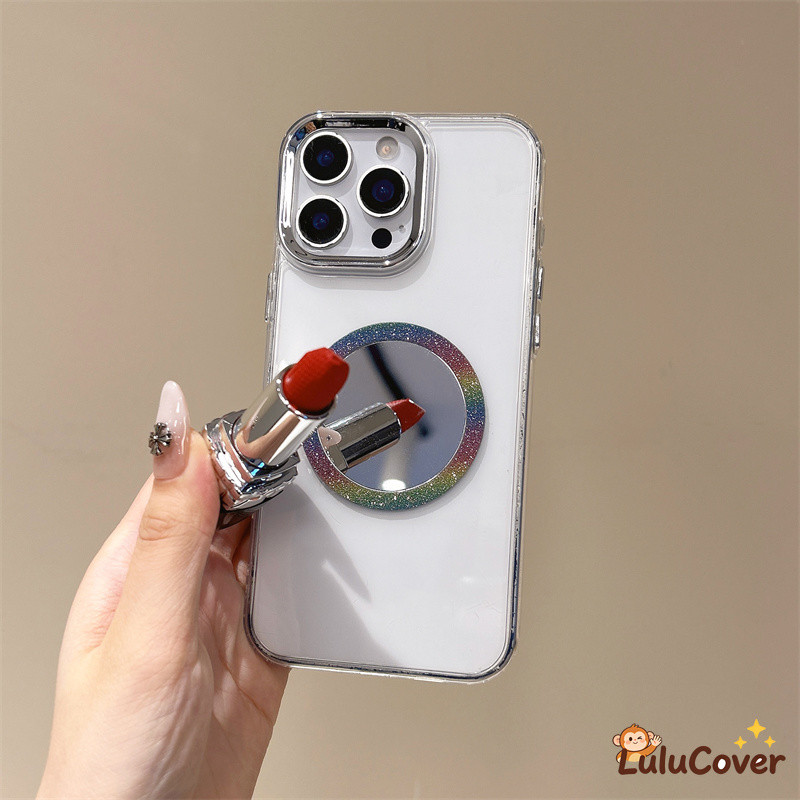 Thin Clear Magnetic Make-up Mirror เคสโทรศัพท์สําหรับ Realme Neo8 Neo7X Neo7 SE V60 V60S V23 V23i Q5