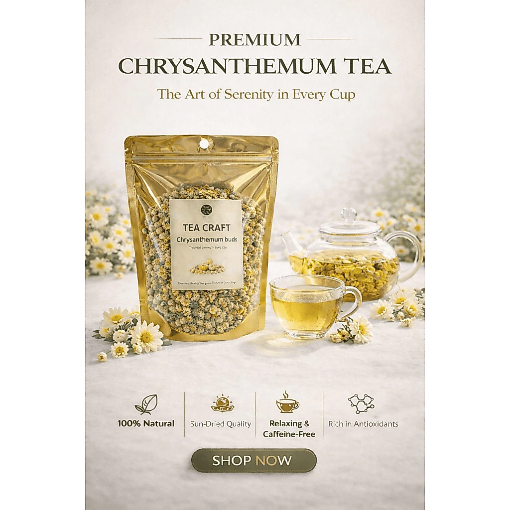 Tea Craft ชาดอกเก็กฮวยอบแห้ง ดอกเก็กฮวยอบแห้ง เกรดพรีเมียม บำรุงสายตา