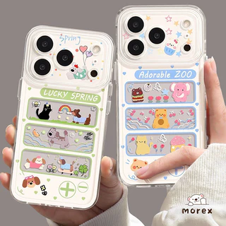 เคสใส ลายสุนัขและแมว สไตล์ฮิตกันกระแทก OPPO Reno 15 14 11 12 13 F19 9 Pro 14F 8T 12F 11F 15F 13F 10 9 5 12 5F A94 A94