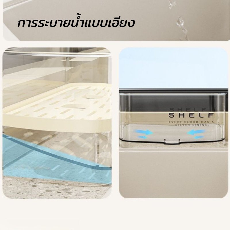 ชั้นวางของอ่างล้างจาน ชั้นวางน้ำในครัว ตะกร้าระบายน้ำ รูปที่ 8