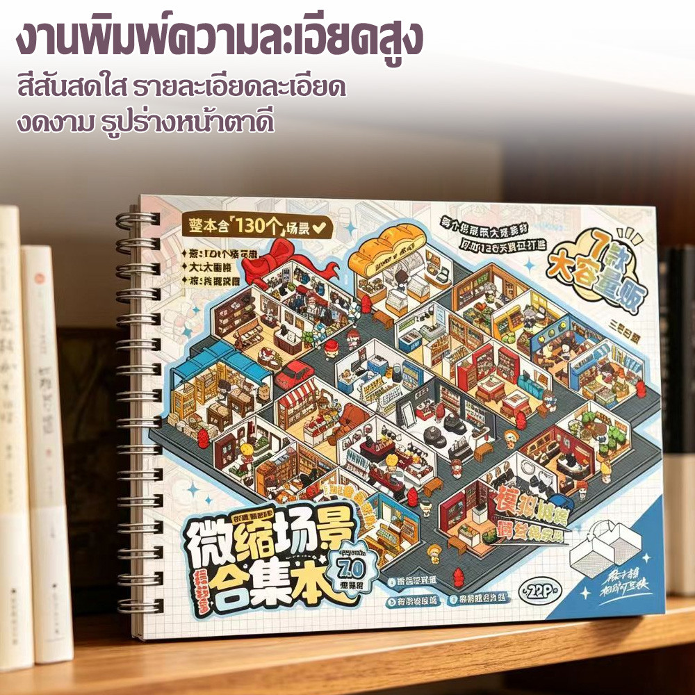 ภูมิทัศน์การ์ตูนฉีกขาดฉากสติกเกอร์มีหลายธีม DIY