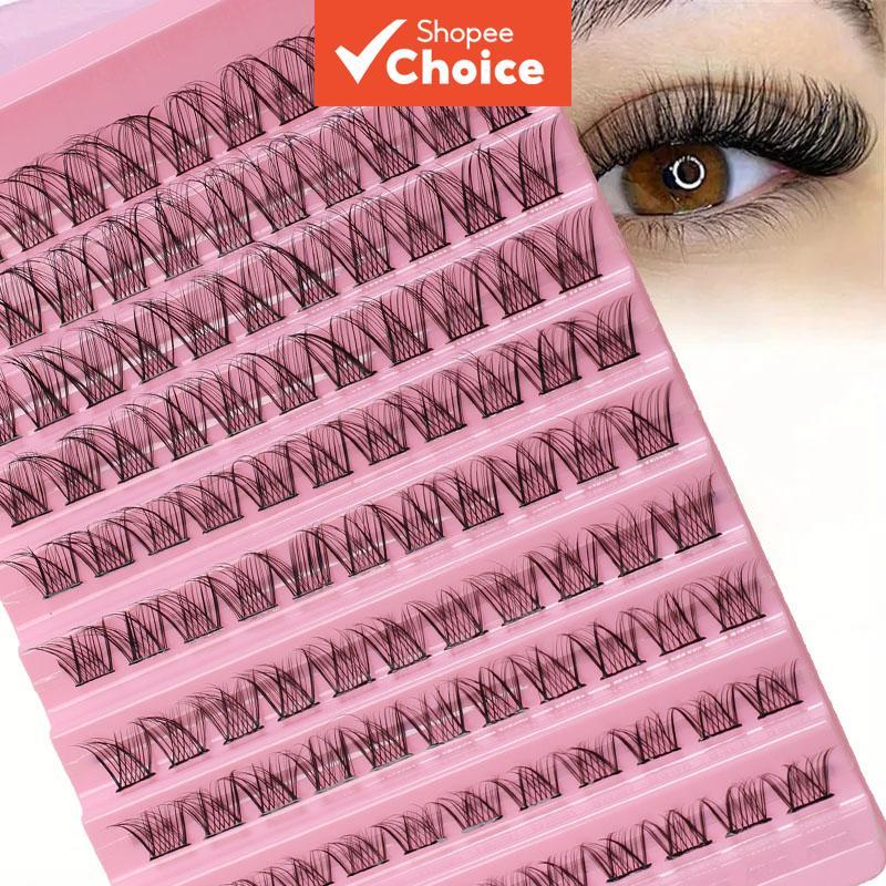 Slim Single Lash Clusters 110 ชิ้น D Curl 8-16 มิลลิเมตรผสมความยาวสีชมพูถาด Fluffy ธรรมชาติ Diy Exte