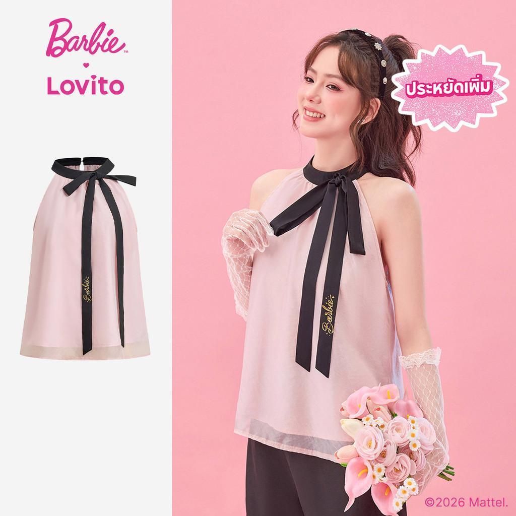 [Summer Sale] Barbie™ X Lovito เสื้อลําลองลายบล็อกสี น้ําหนักเบาและยืดหยุ่น สําหรับผู้หญิงในฤดูใบไม้ผลิ/ฤดูร้อน TKBL2PAD045
