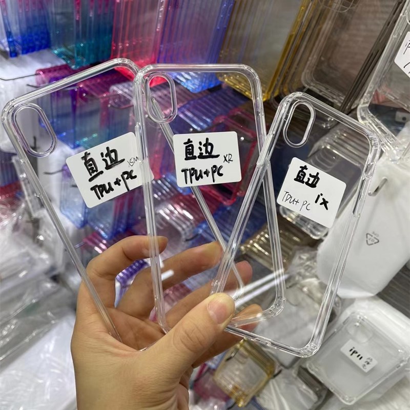 เหมาะสําหรับiPhone16proตรงขอบเคสโทรศัพท์โปร่งใสApple 17Promaxอะคริลิค78Pป้องกันกรณีSE Hard Case 12pr