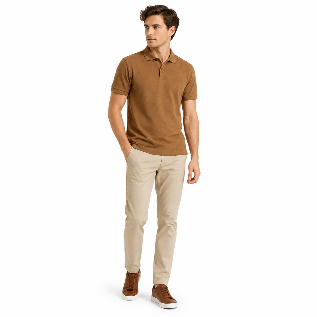 Baverre by Hassenda - Denver เสื้อโปโลผู้ชายธรรมดาคอปก Unisex แขนสั้น Mocca VPG81215MCA
