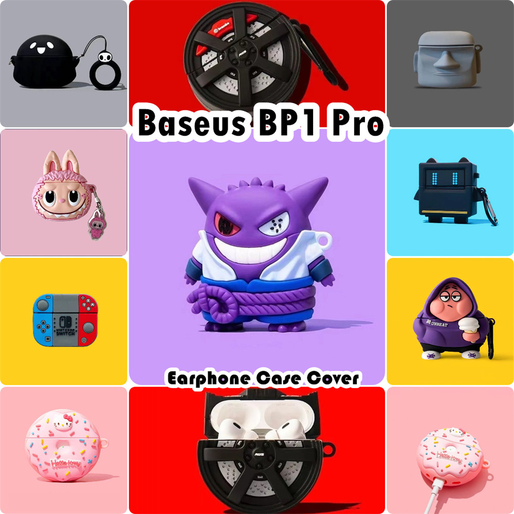 In StockFor Baseus BP1 Pro Case Casing Soft Silicone Anti-fall Cartoon Headphone Case Cover NO.3