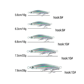 1 Pc ช้า Sinking Fishing Jigs 10g/14g/18g/22g/28g โลหะ Jigging Fishing Lure 3D Eyes Casting Lure Trolling เหยื่อประดิษฐ์ตะขอ Treble