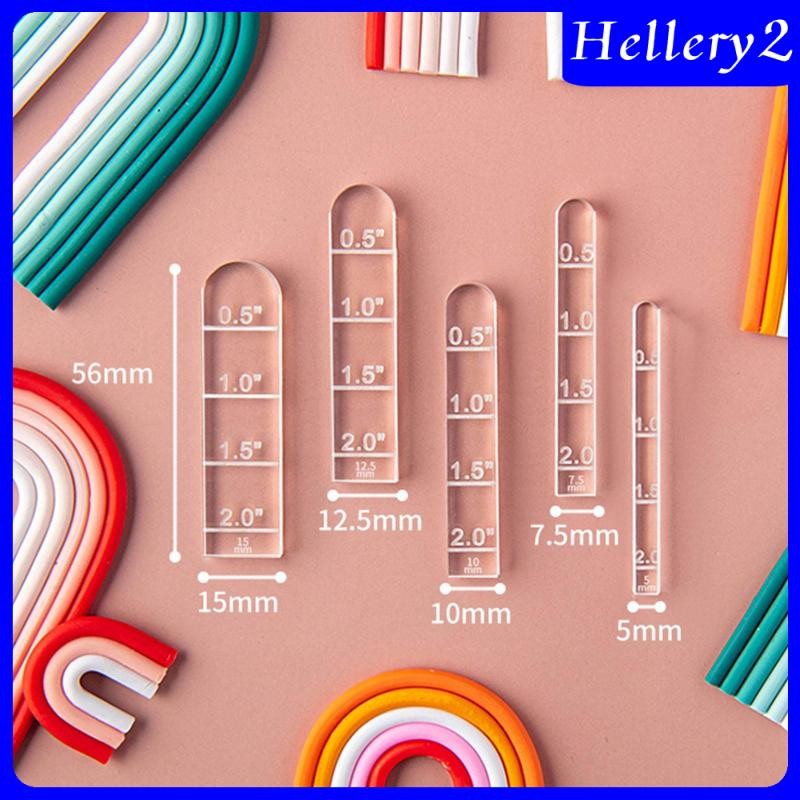 [Hellery2] 5 ชิ้น Clay s ไม้บรรทัดอะคริลิคพร้อมขนาดใสน้ําหนักเบา h คู่มือเครื่องมือสําหรับต่างหูสีรุ