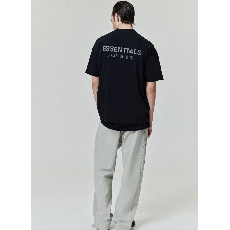 FOG Double Line ESSENTIALS 25SS High Street Metal Pressed กาวพิมพ์แขนสั้นผู้ชายและผู้หญิงหลวมสบายๆเสื้อยืด ราคา ถูกที่สุด ดีลบีเคเค แกลเลอรีภาพที่ 6