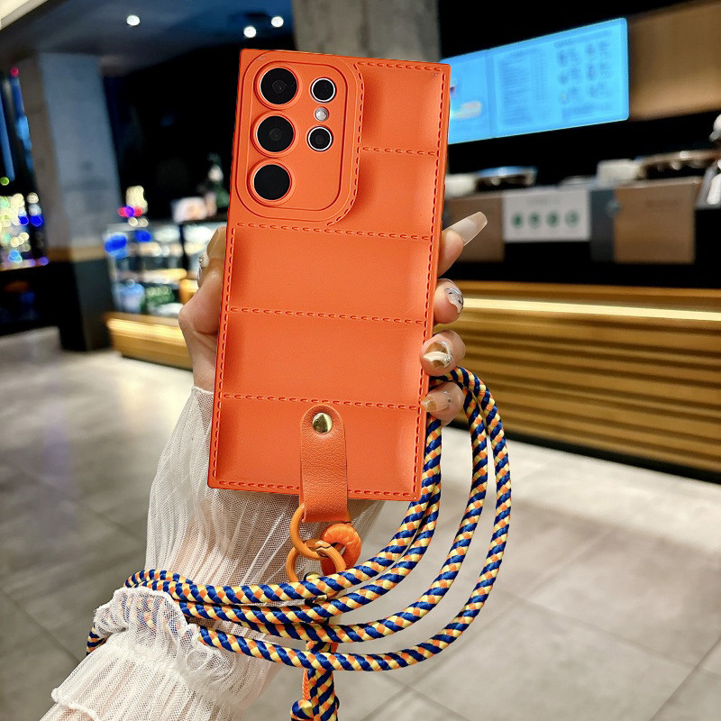 SAMSUNG สายรัดCrossbody Lanyard 3D Bowknotลงเสื้อแจ็คเก็ตเคสโทรศัพท์สําหรับSamsung Galaxy S24 S23 FE