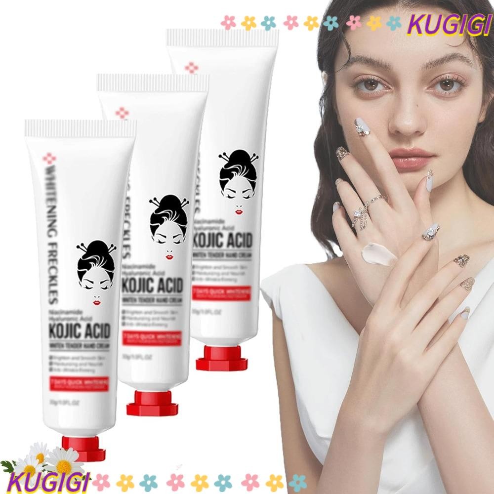 KUGIGI Kojic Acid Fade ครีมทามือหมองคล้ํา, Anti-crack Hydrating Kojic Acid Whiten Tenderhand Cream, 