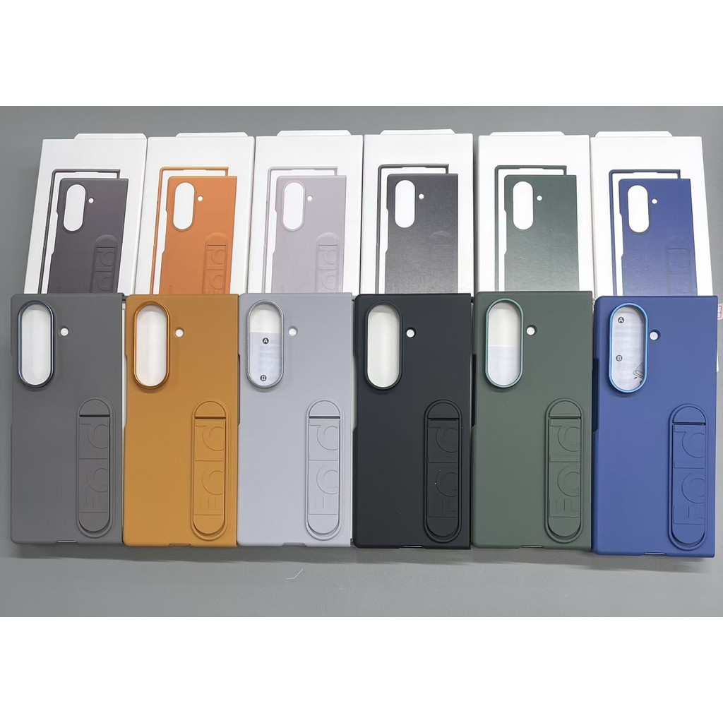 เคสโทรศัพท์สําหรับ Samsung Galaxy Z พับ 7 ZFOLD 6 พร้อมกรอบด้านหน้า + วงเล็บ + เลนส์โลหะป้องกันผิวรู้สึกปกแข็ง