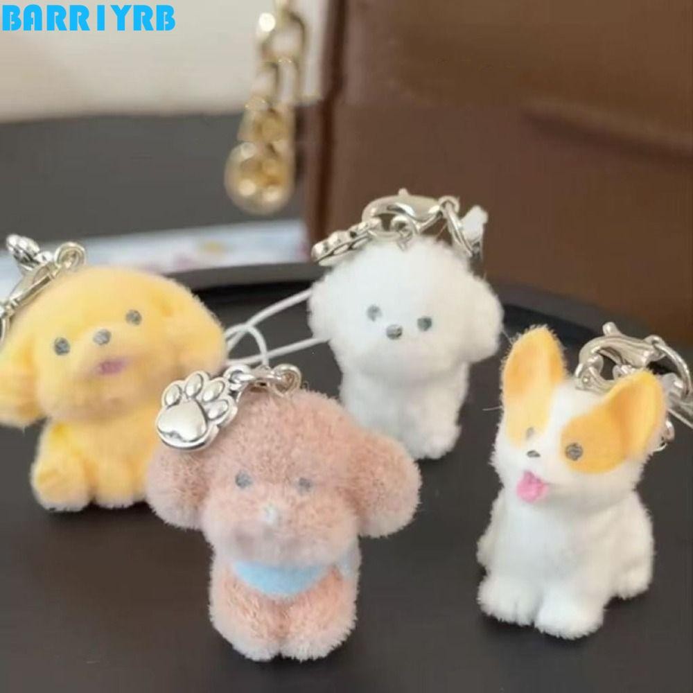 BARR1YRB Flocking พวงกุญแจสุนัข,ตุ๊กตาปุยกระเป๋าตกแต่ง 3D สัตว์จี้,เครื่องประดับอุปกรณ์เสริม Corgi ลูกสุนัขการ์ตูนเรซิ่นกระต่ายโทรศัพท์จี้กระเป๋าเป้สะพายหลัง
