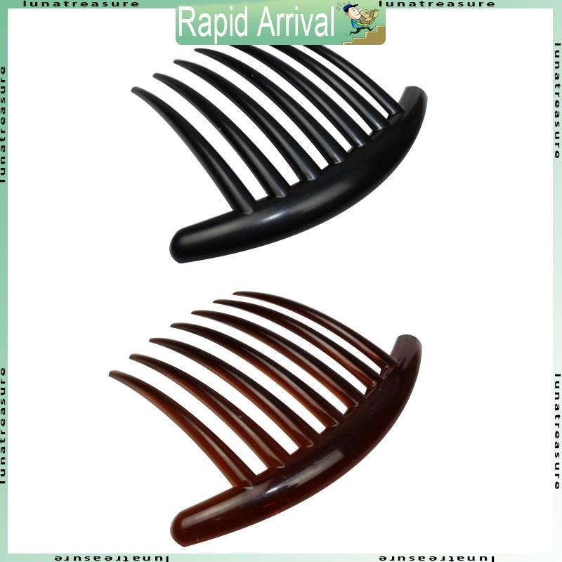 Lun French Twist Comb Retro Celluloid หวีผม 7 ฟันหวีสลิปจัดแต่งทรงผม