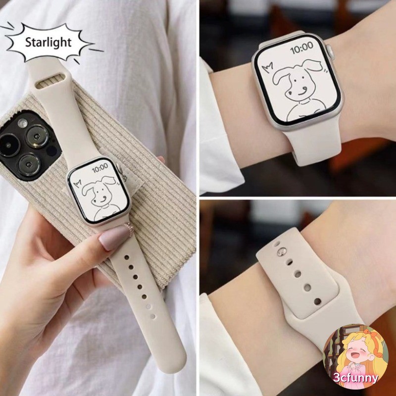 สร้อยข้อมือสายรัดซิลิโคนสําหรับ แอปเปิล ดู ชุด 10 9 8 7 6 5 4 3 กับ 2 1 พิเศษ 3 2 สายสปอร์ตสําหรับ iดู 46 มม.45 มม.41 มม.49 มม.44 มม.40 มม.42 มม.38 มม.