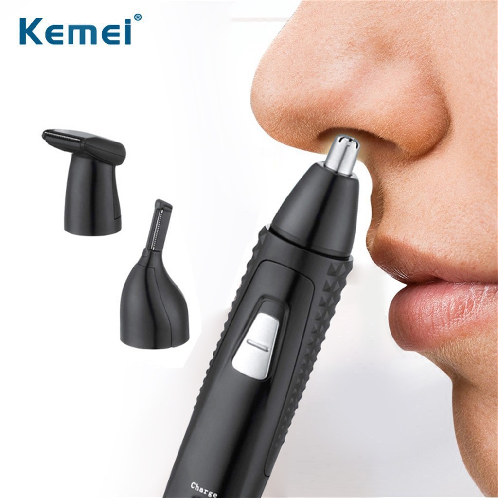 Kemei KM-309 KM309 เครื่องโกนหนวด ตัดแต่งขนจมูก รูหู กรรจอน และโกนหนวด 3 in 1 (สีดำ)/ 4IN1 รุ่น KM-6