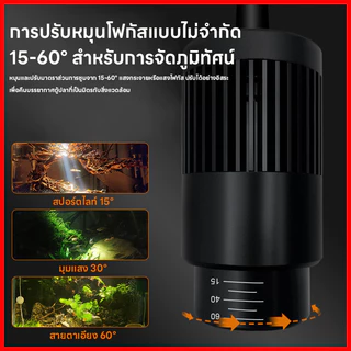 ไฟให้แสงตู้ปลาสไตล์อเมซอน โคมไฟตู้ปลา ไฟตู้ปลาLED ซูมได้ กันน้ํา สําหรับตกแต่งตู้ปลา ไฟสปอร์ตไลท์ตู้ปลา ปรับได้3เเสง