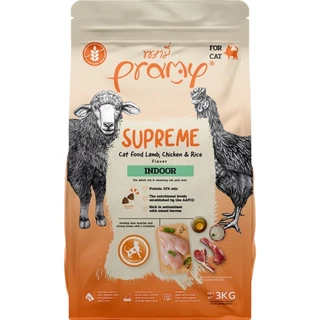 Pramy Supreme อาหารเม็ดแมว เกรดพรีเมี่ยม สำหรับแมวทุกช่วงวัย (ขนาดใหม่ ถุงซิปล็อค) ขนาด 2.8-3.2 กิโลกรัม