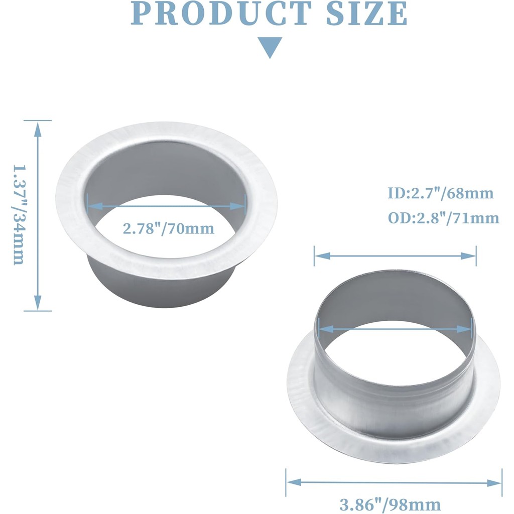 2-3/4 "รอบอลูมิเนียม Downspout Adapter Rain Gutter Drain Outlet สําหรับขนาด 2"x 3" Downspouts W1J5